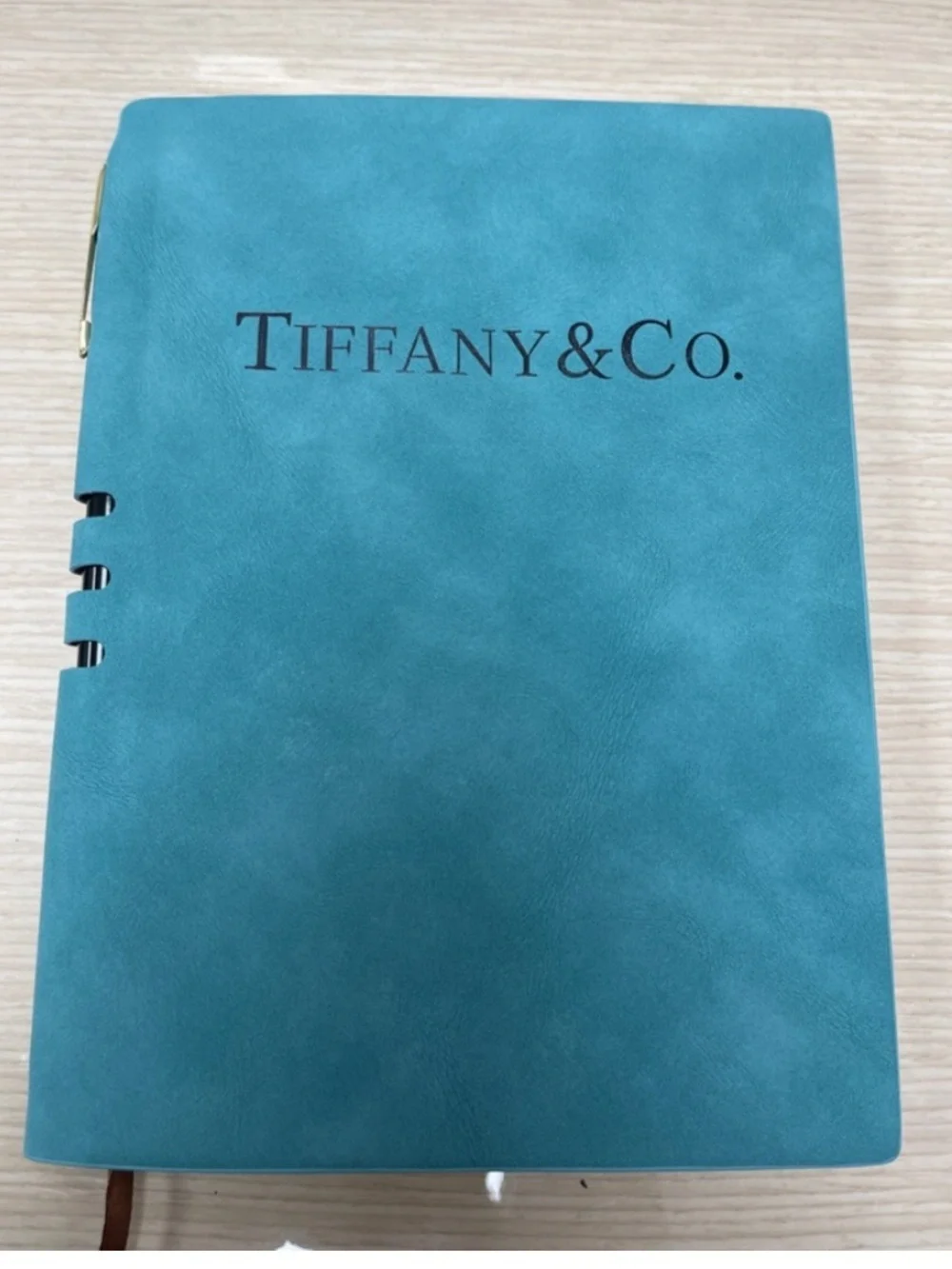 TIFFANY & CO. Suede Leather Notebook & Pen